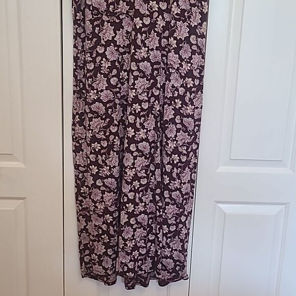 J Jill Wearever V-neck Floral Stretch Maxi Dress Pockets Size L - Picture 3 of 11